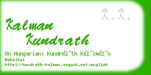 kalman kundrath business card